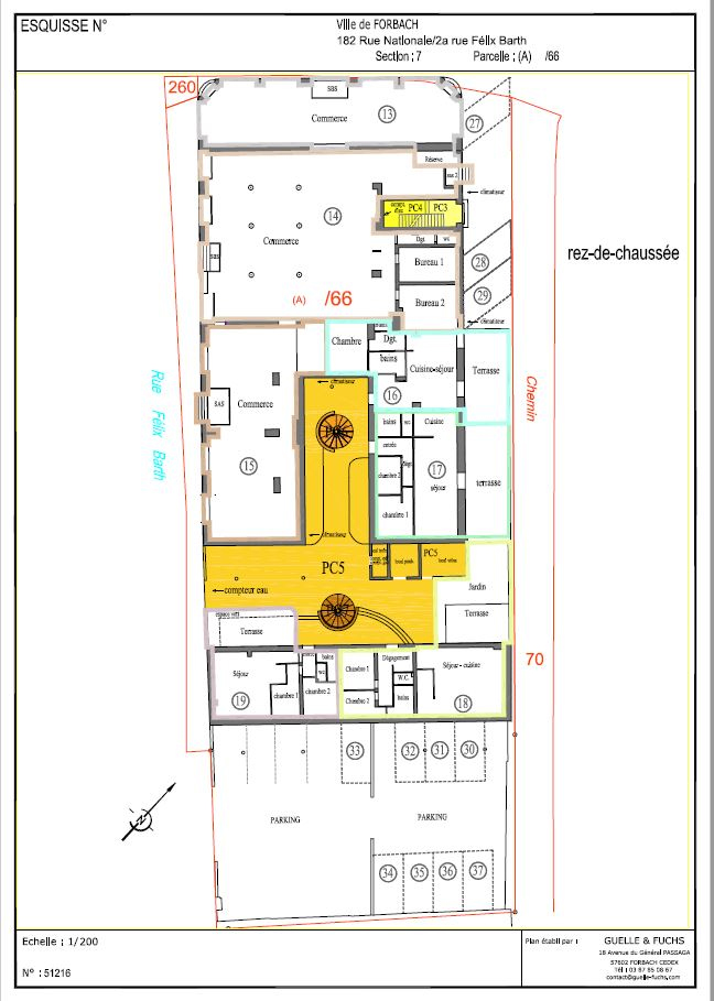 plans de niveau avec position des lots et des parties communes